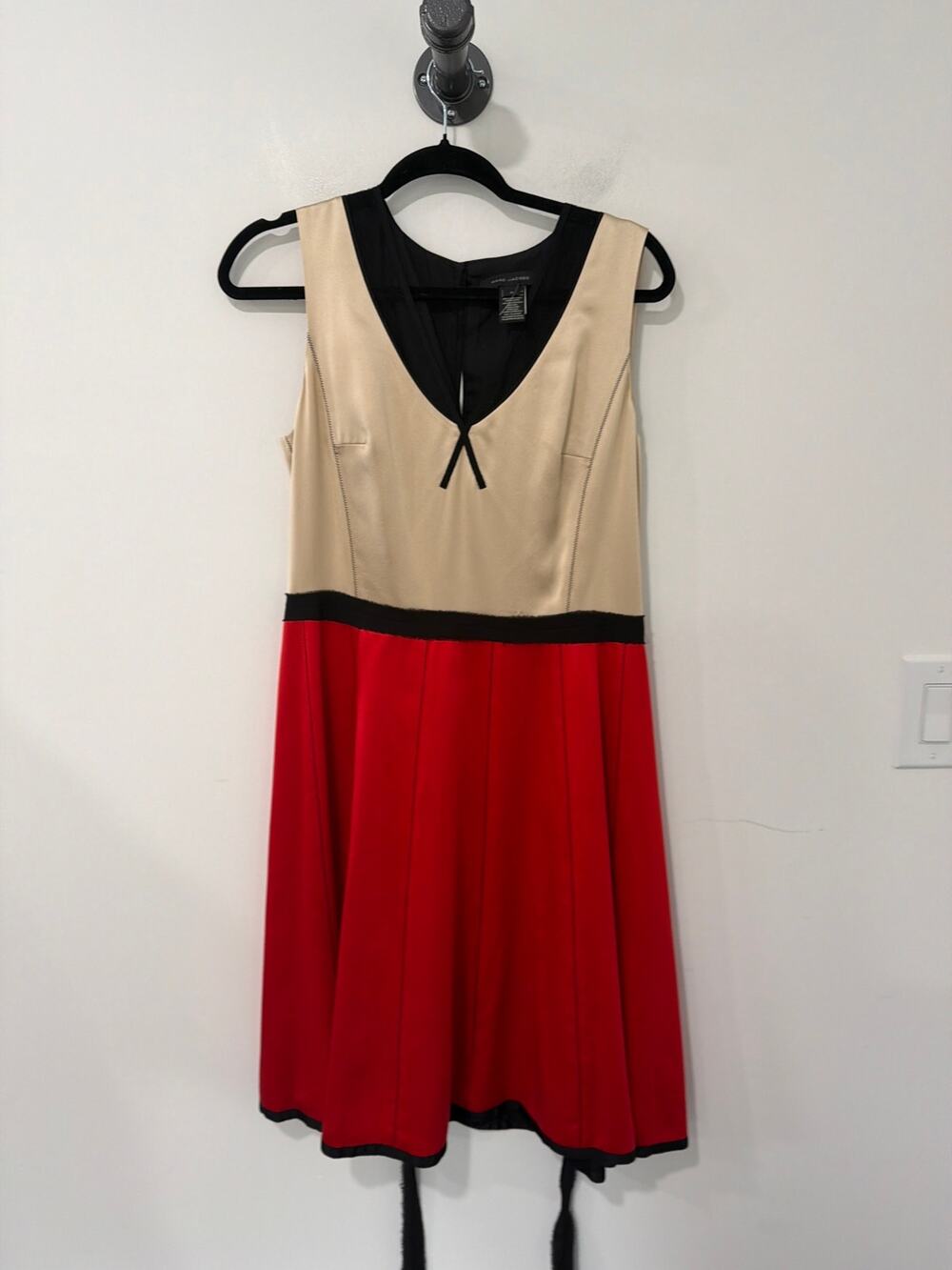 Marc Jacobs Silk and Mesh Panel Sleeveless Waist Tie Dress Size 4